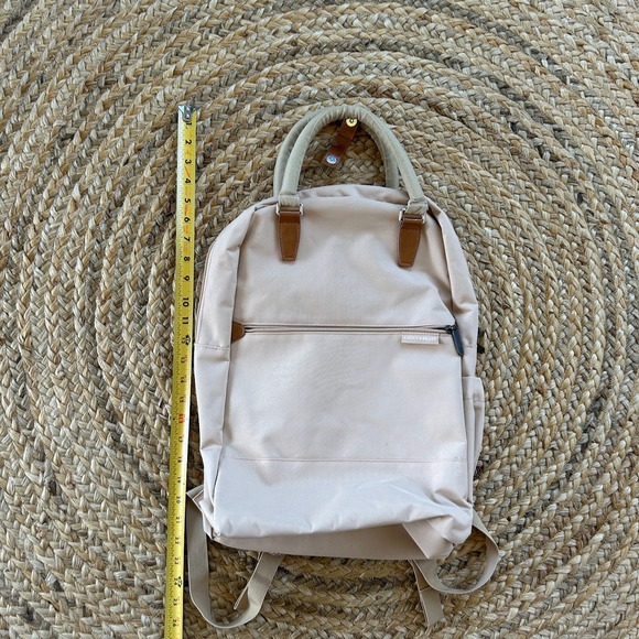 Lucky Brand Laptop Backback‎ Tan Beige Zipper Luggage Strap - Picture 3 of 7